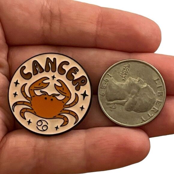 Cancer Horoscope Astrology Enamel Pin - Picture 4 of 5